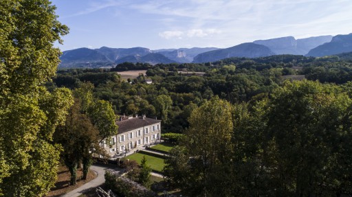 Vue aérienne du manoir